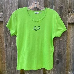 Fox Racing bright green logo shirt
